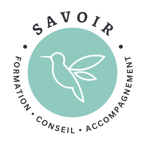 Logo Savoir Formation Conseil Accompagnement avec illustration emblématique du petit colibri